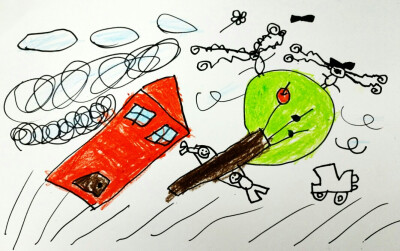 大风来了儿童画