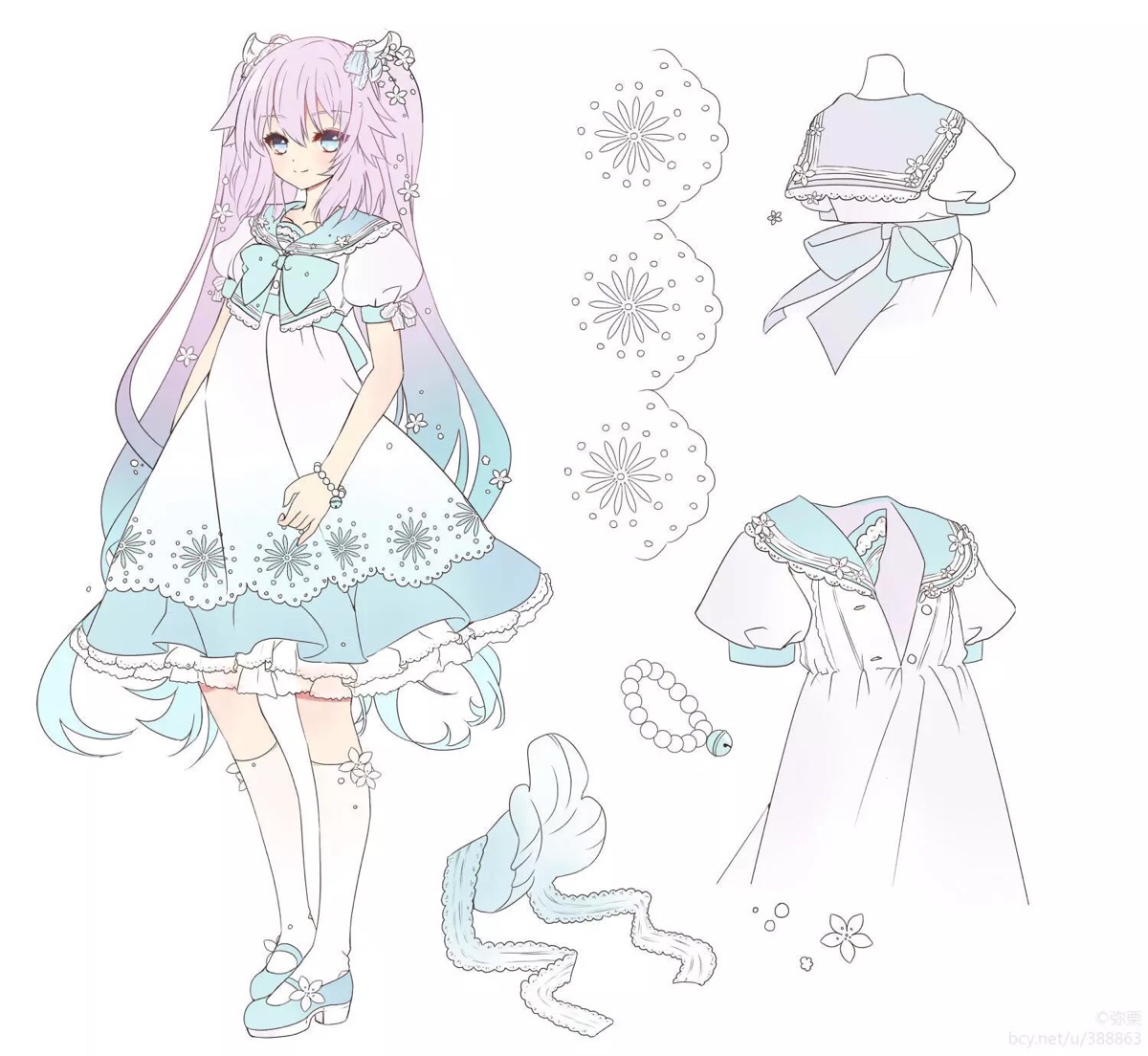 服装设计素材 少女 卡哇伊