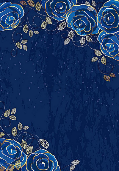蓝色复古欧式玫瑰花纹理背景图片