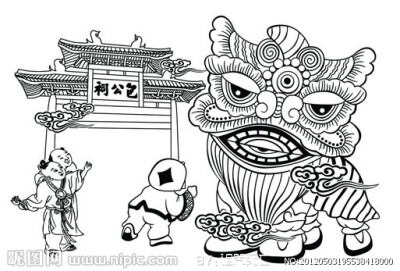 花 植物 动物 门神 年画手绘 插画 0 165 络络紫薰 发布到 年味