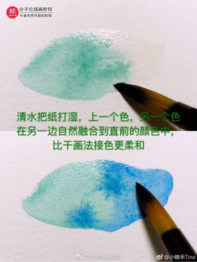 水彩湿画法十种技法图片