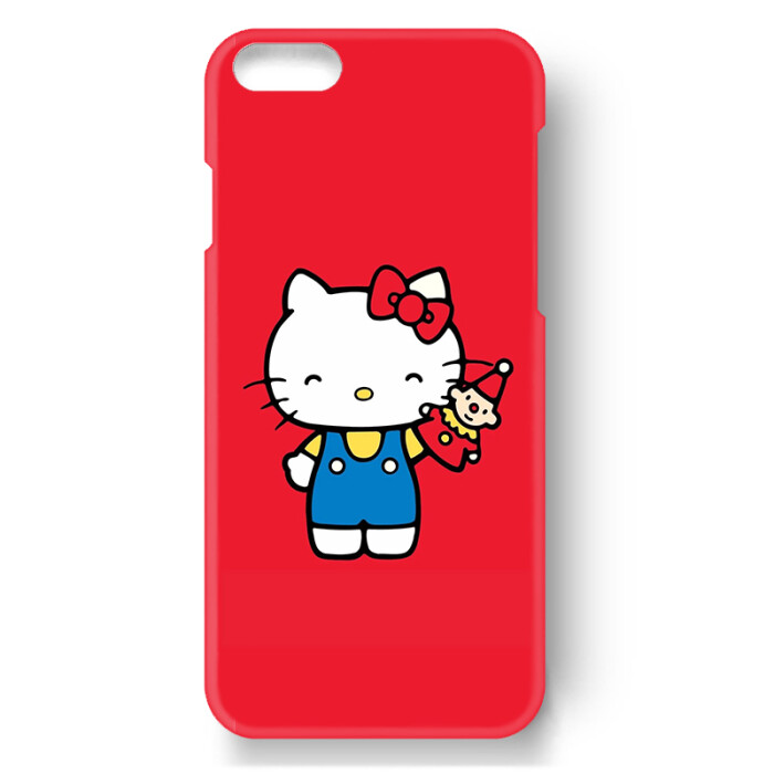 简约大红色 凯蒂猫 苹果8 plus iphone x i6 i7 plus i5se 手机壳