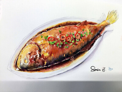红烧鱼超轻粘土图片