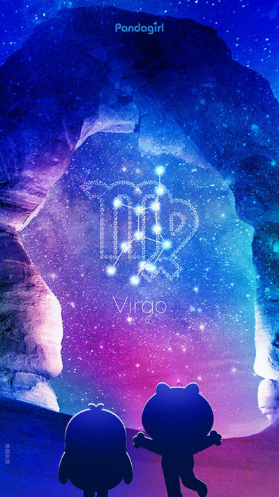 熊猫女孩_· 十二星座璀璨星空卡通壁纸——处女
