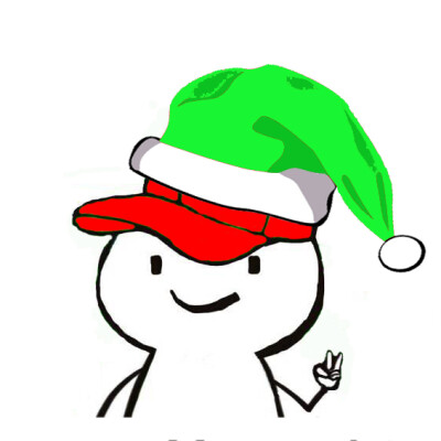 圣诞节绿帽子表情包图片