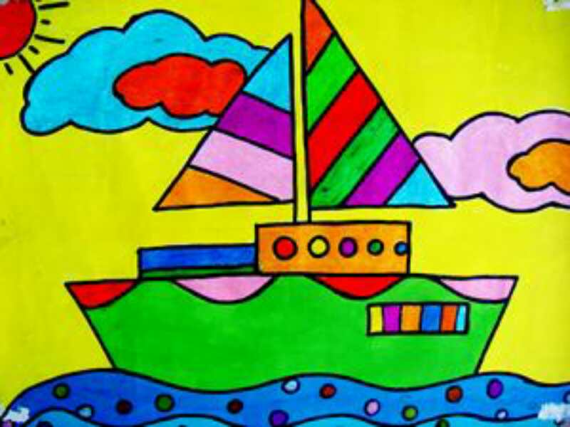 儿童画船 作品图片