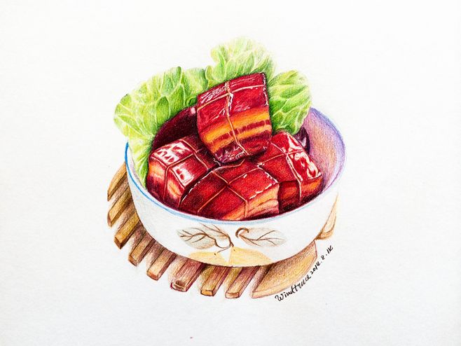东坡肉怎么画 铅笔图片