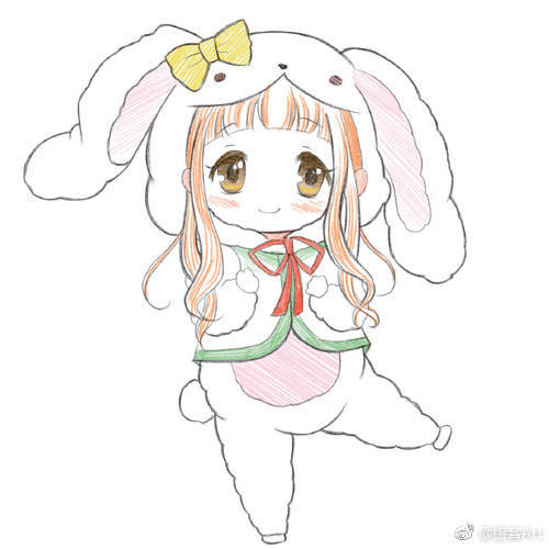 兔子少女动漫萌简笔画图片