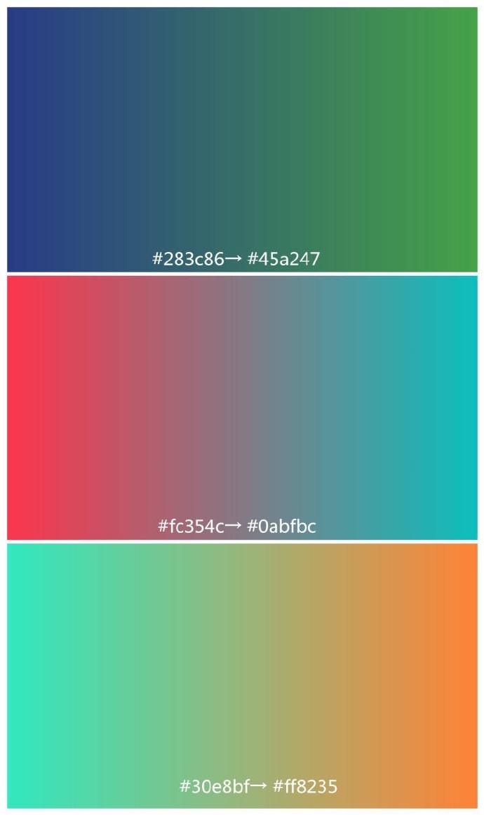 6种渐变色颜色搭配图图片
