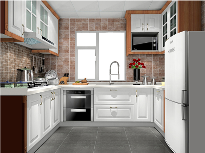 定制 福州整体橱柜定制 现代简约厨房橱柜灶台定做石英石台面烤漆橱柜