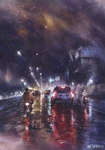 水彩的颜料和绘画技巧,常常使得水彩作品在光和影的表现形式上得到