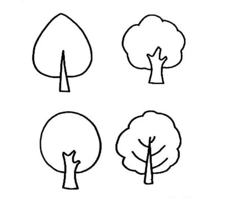 有趣的树主题简笔画图片
