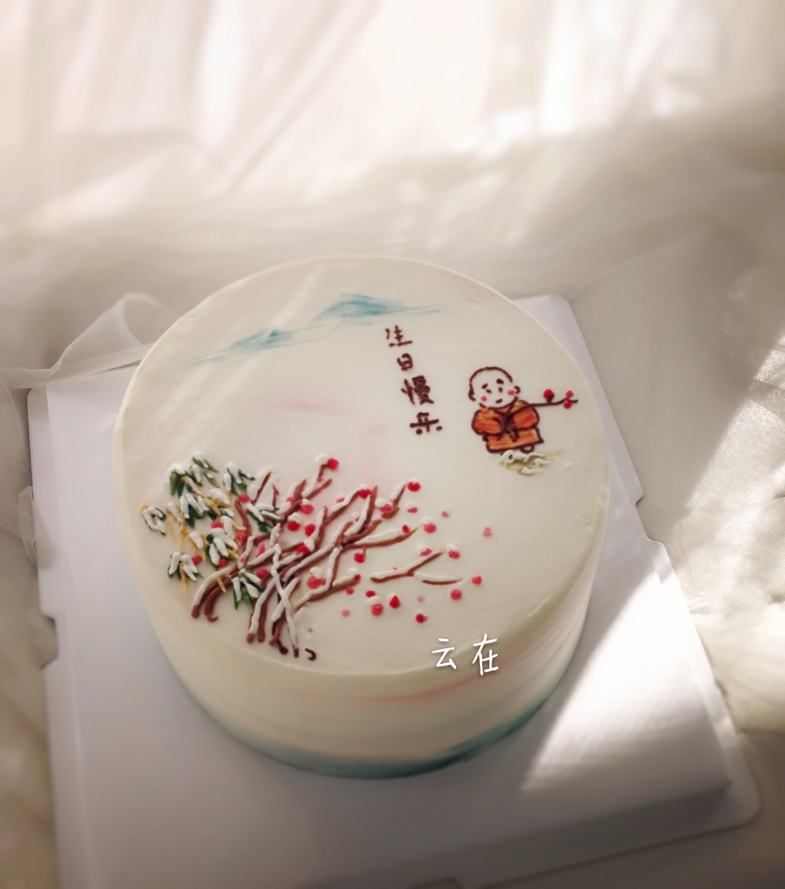 禅意手绘中国风蛋糕
