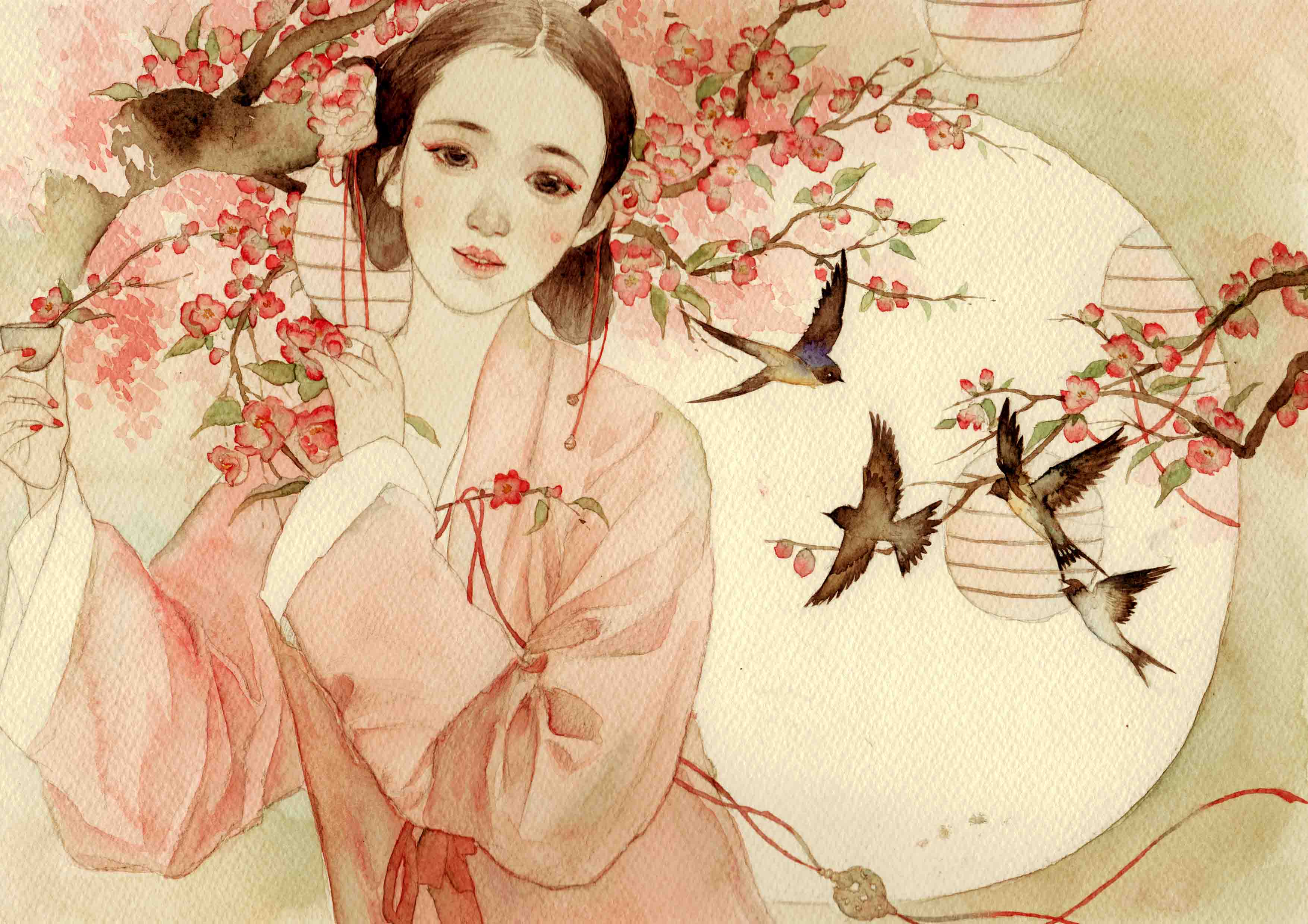 古风水彩美人〕作者 sherlock木南 - 堆糖,美图壁纸兴趣社区