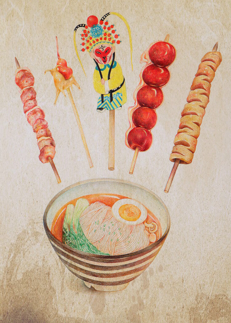 春节美食绘画作品图片
