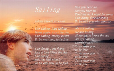 sailing歌词图片