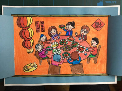 春节儿童画得奖作品图片