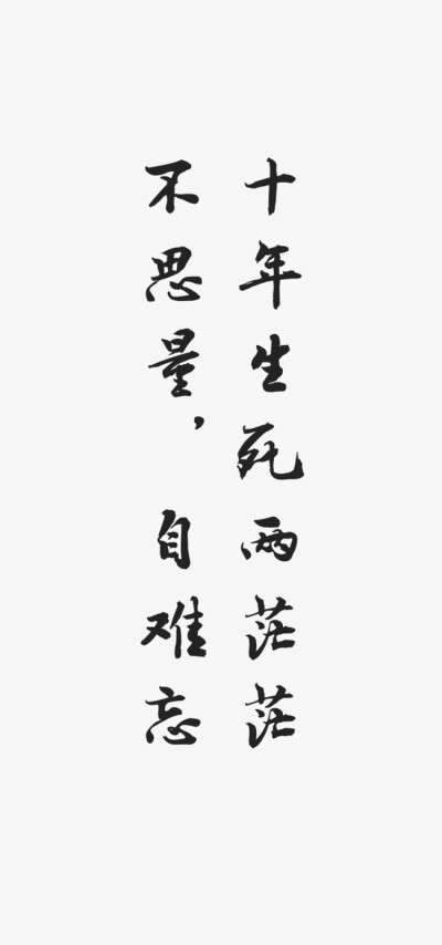 毛笔字古诗词 免抠 作图素材 封面 十年生死两茫茫,不思量,自难忘