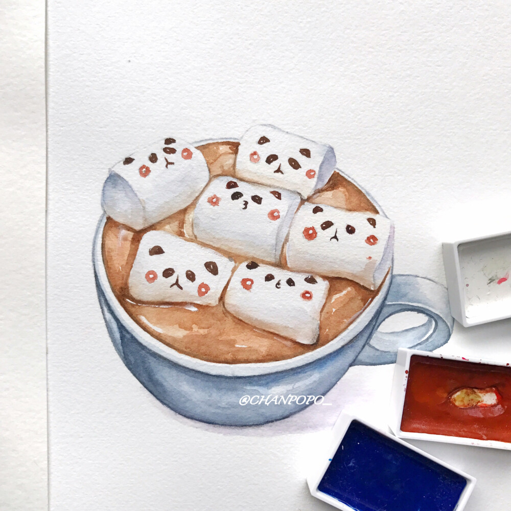 【小美食】水彩 手绘 绘画 插画 美食 甜品 冬季 热饮