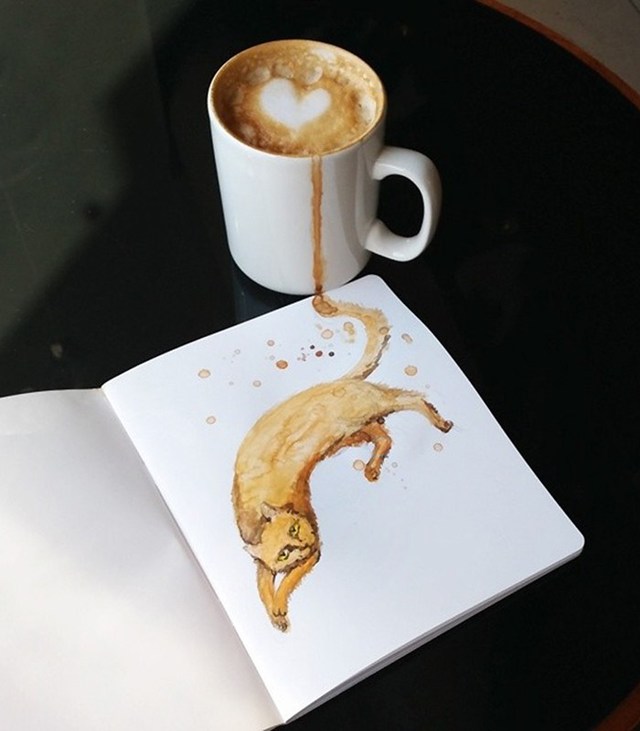 咖啡作画图片