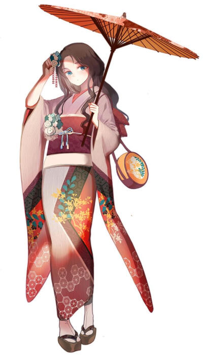 和服打伞少女