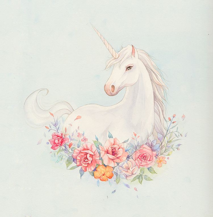 水彩独角兽