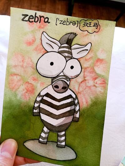 水彩画 英语卡