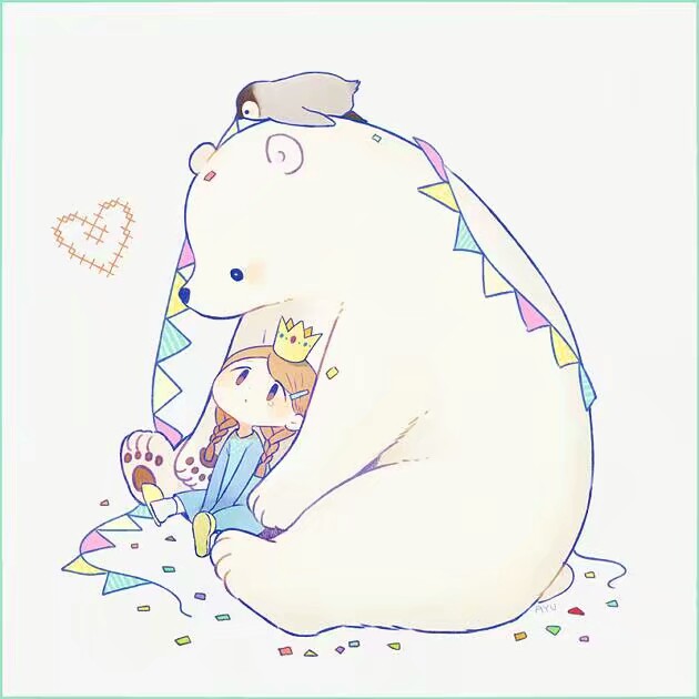 北极熊可爱卡通萌治愈头像憨厚