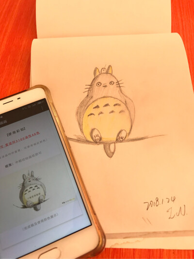 龙猫宫崎骏彩铅画图片