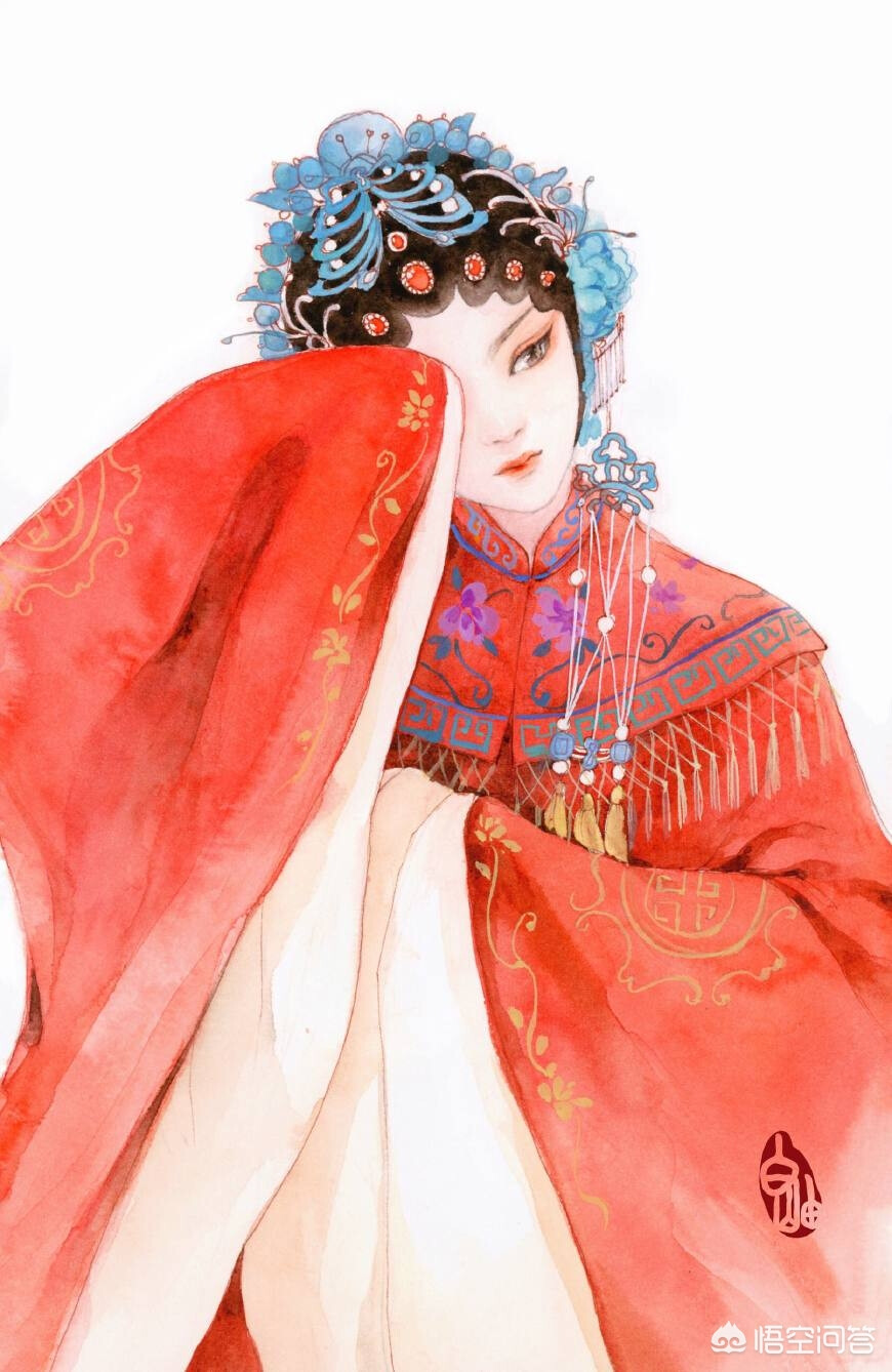 京剧人物手绘唯美图图片