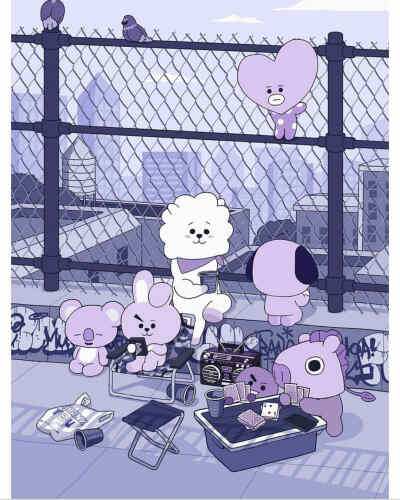 bt21 van koya rj shooky mang chimmy tata cooky