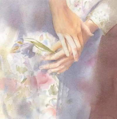 你的手上有光,温暖着我的心房.by水彩画家masha kurbotova