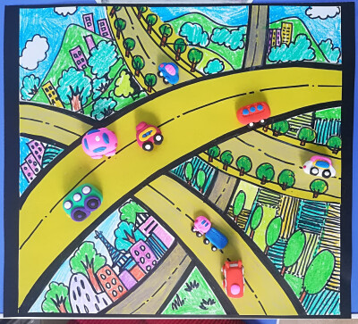 高速公路简笔画儿童画图片