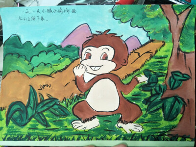 猴子下山的简笔画图片