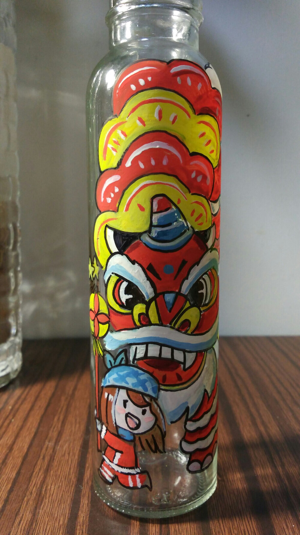 玻璃瓶手绘水粉