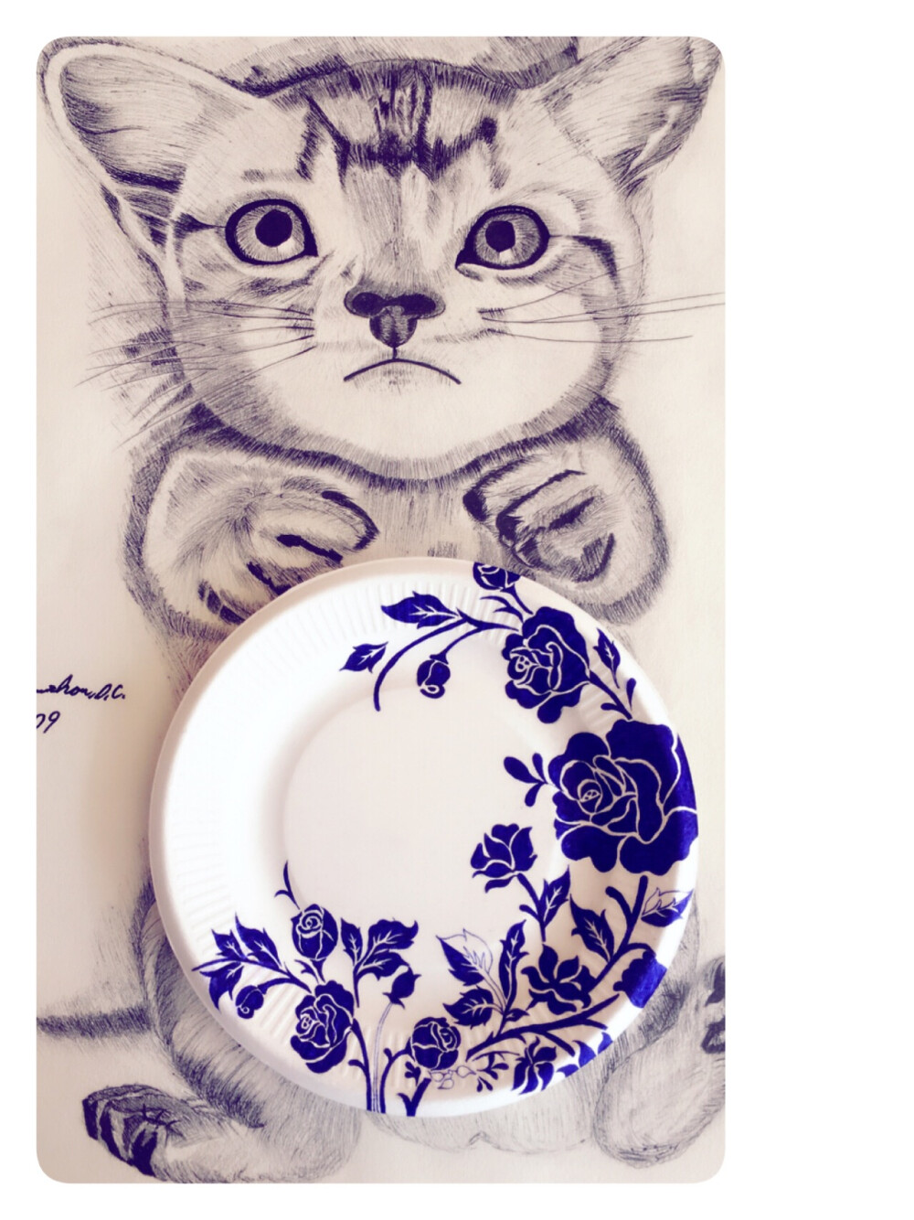 纸盘画##青花瓷#好看的花