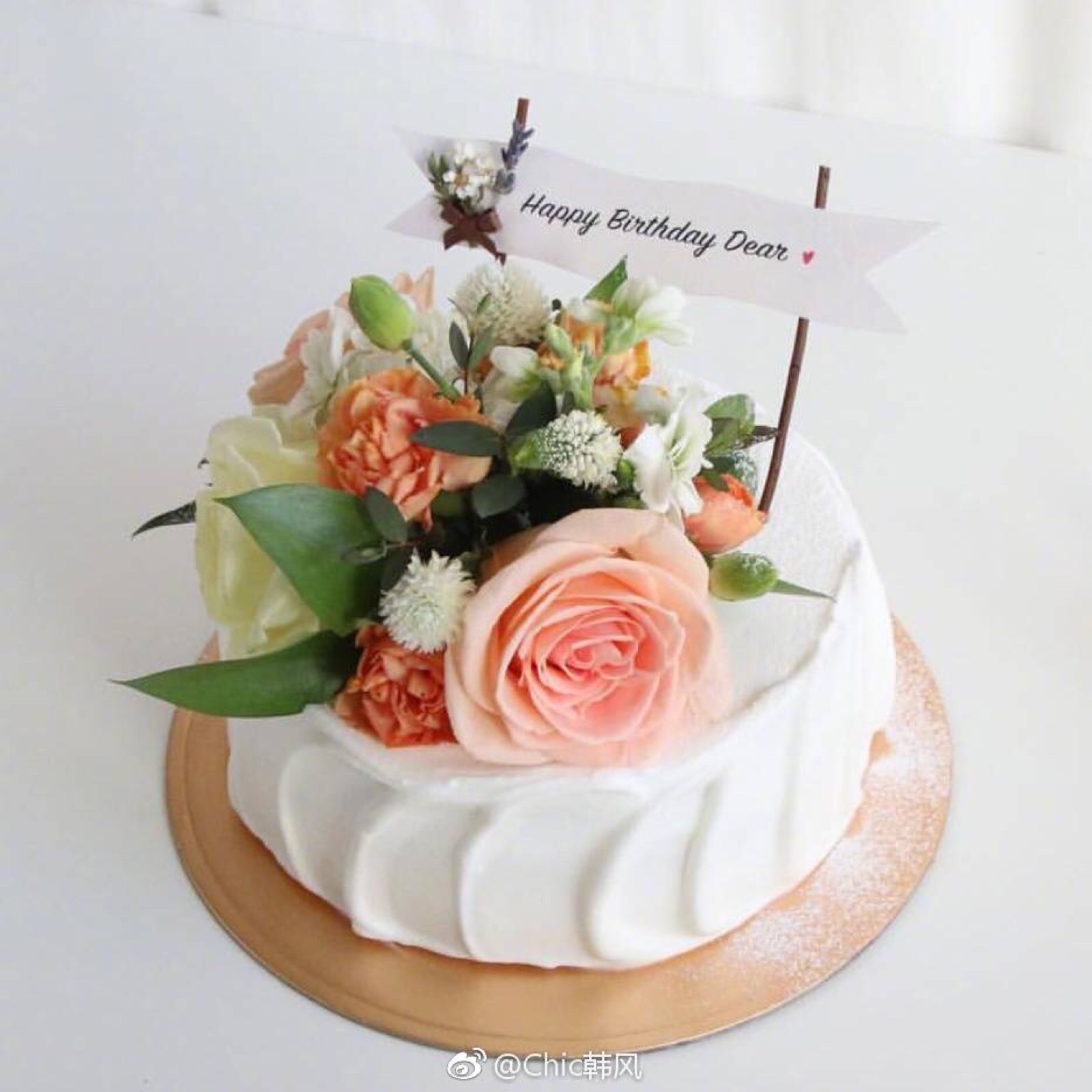 生日想收到一个高颜值的花朵蛋糕
