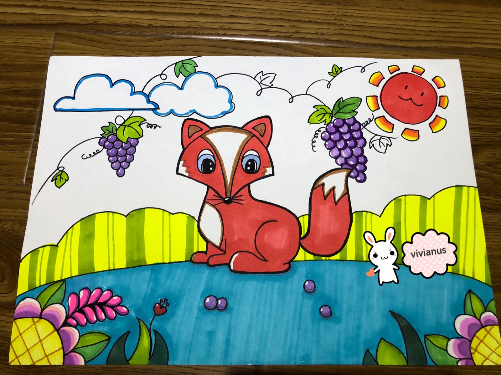 大班绘画小狐狸的家图片