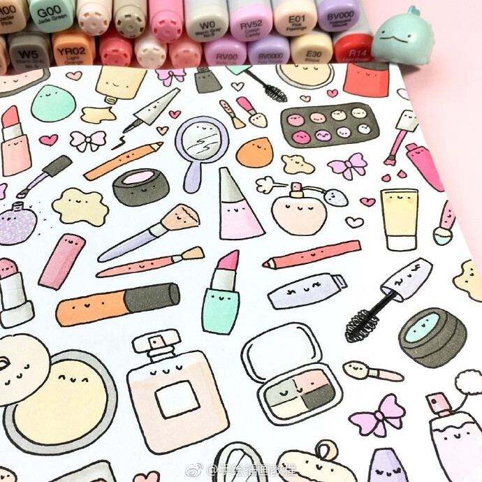 一组萌萌的简笔画素材~ #马克笔# ins:kirakiradoodles