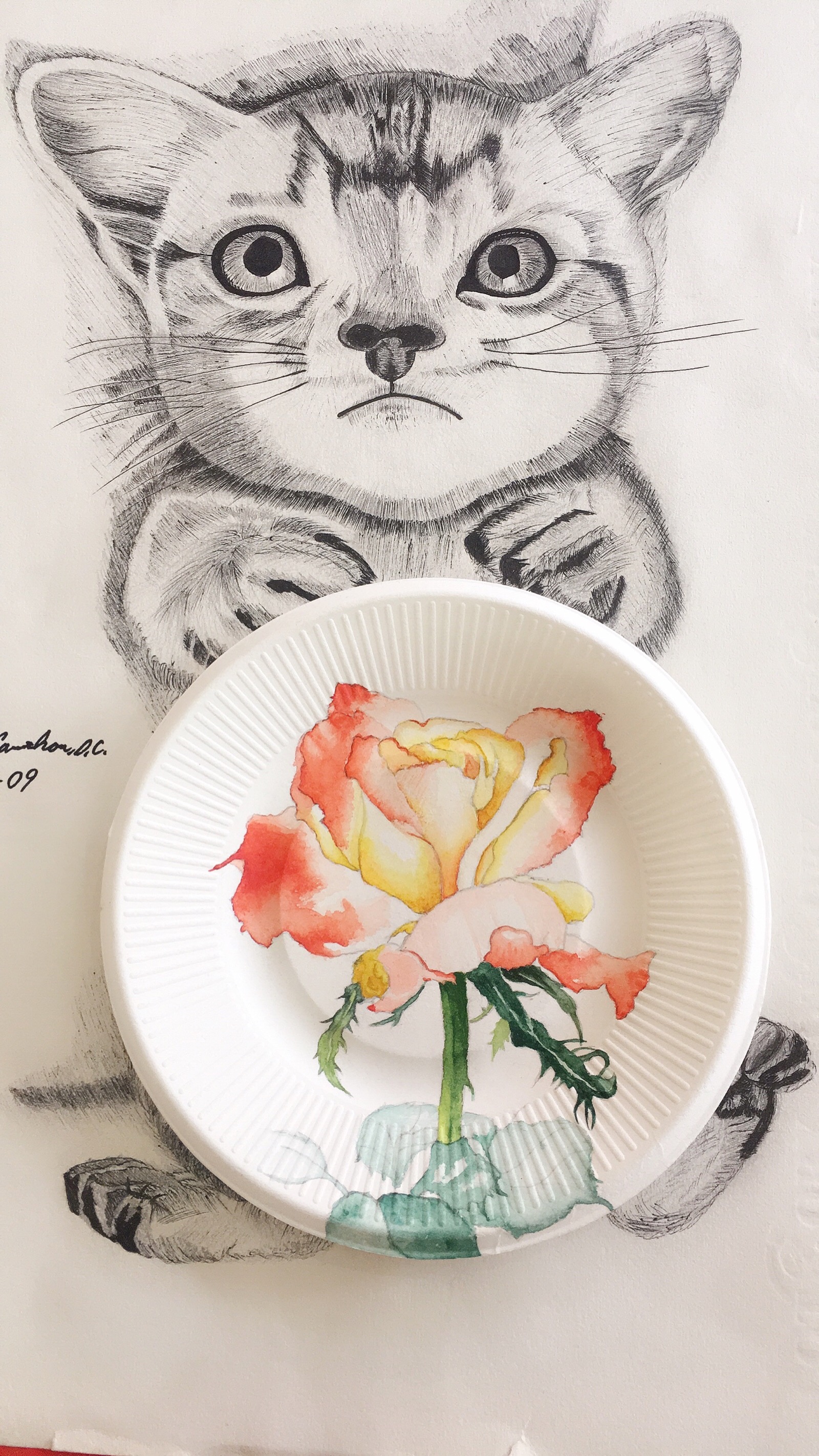 蛋糕盘子创意绘画花朵图片
