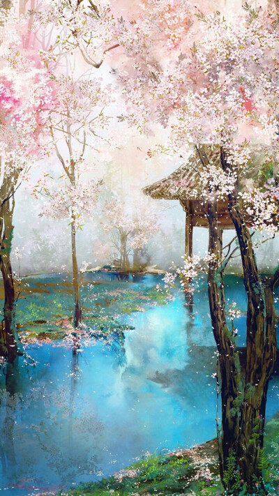 墓碑上只栖着含露花枝.