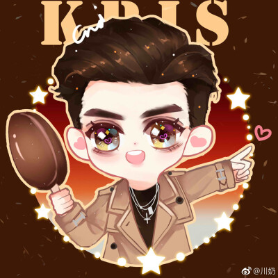 吴亦凡 kris 明星壁纸 男神帅哥 手绘漫画 素描卡通 人物头像 插画