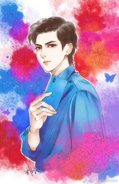 明星壁纸 男神帅哥 手绘漫画 素描卡通 人物头像 插画绘画 美男画像