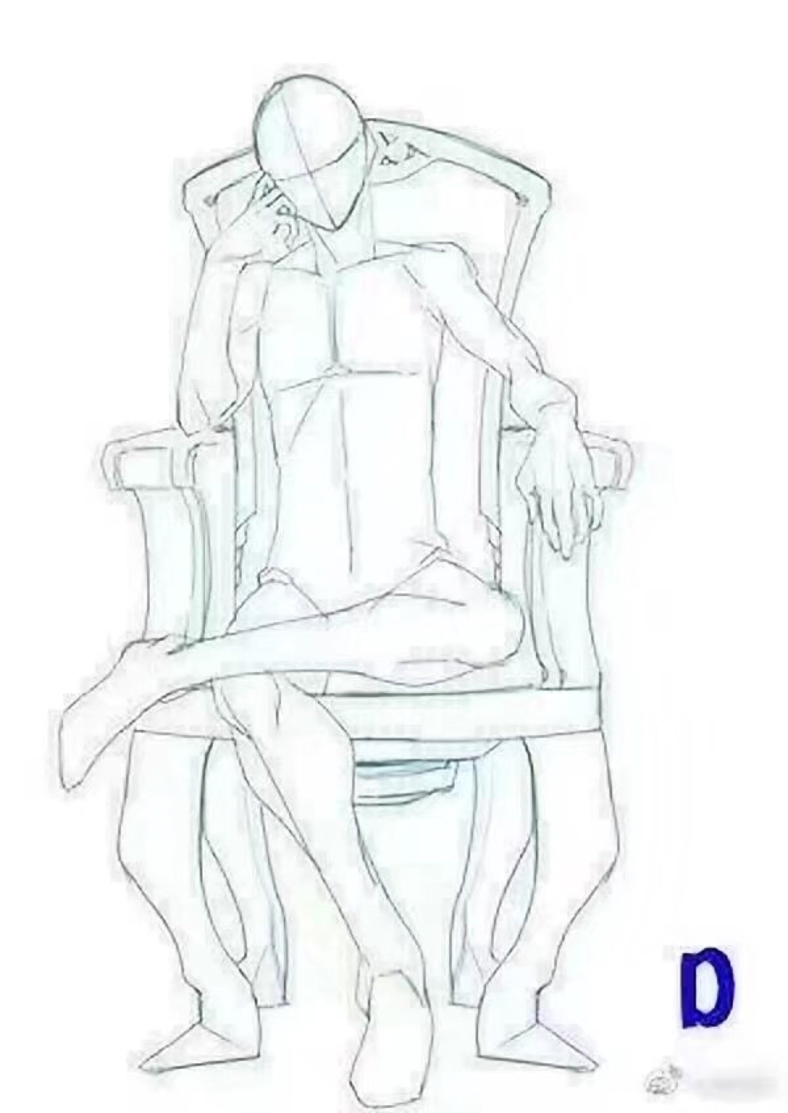 盘腿坐人体结构图绘画图片