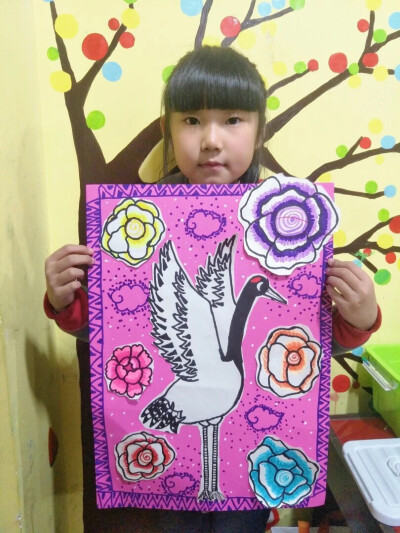 创意儿童画,粘贴画,水彩画,多元素画,重彩