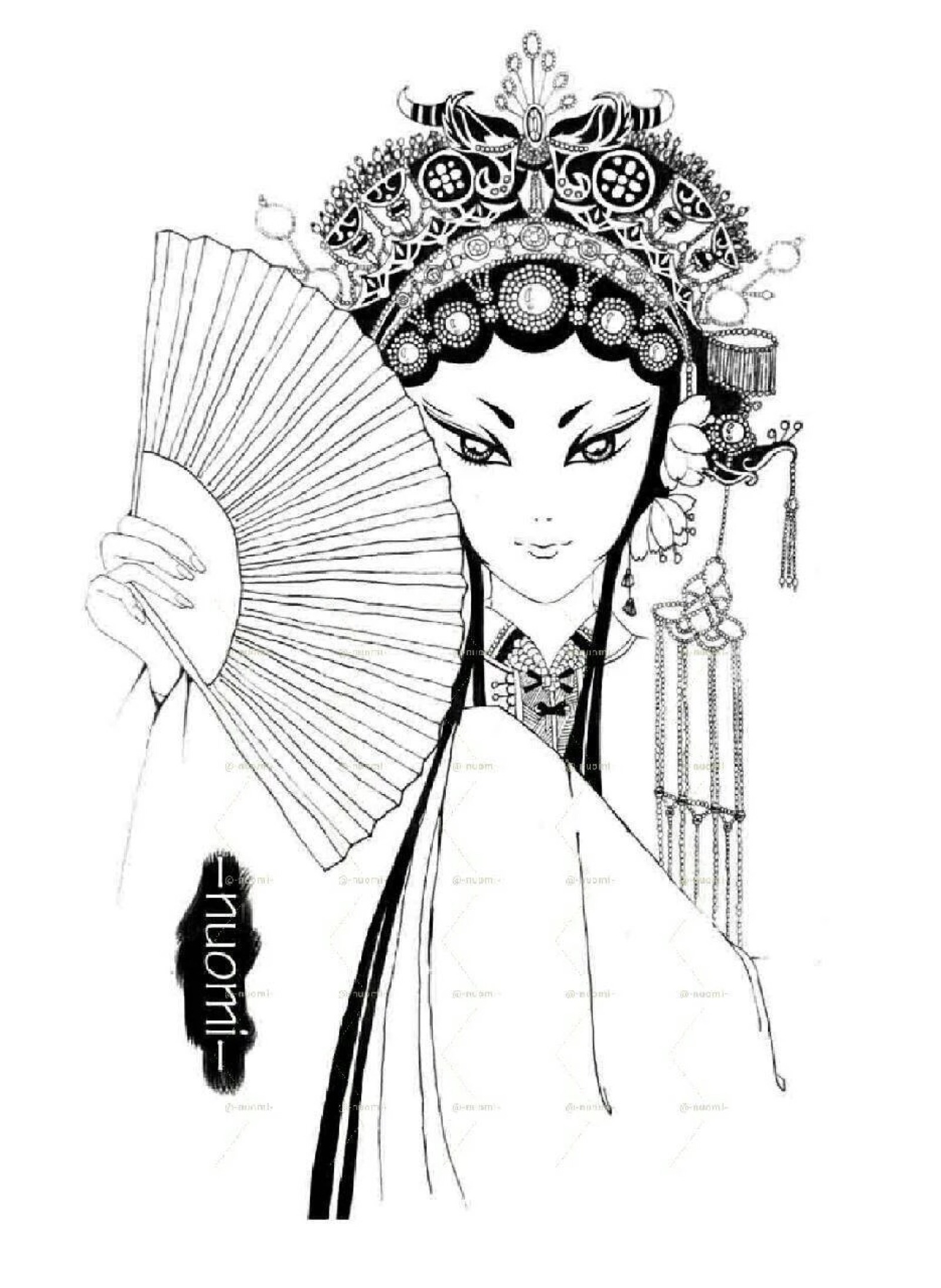 京剧人物手绘 素描画图片