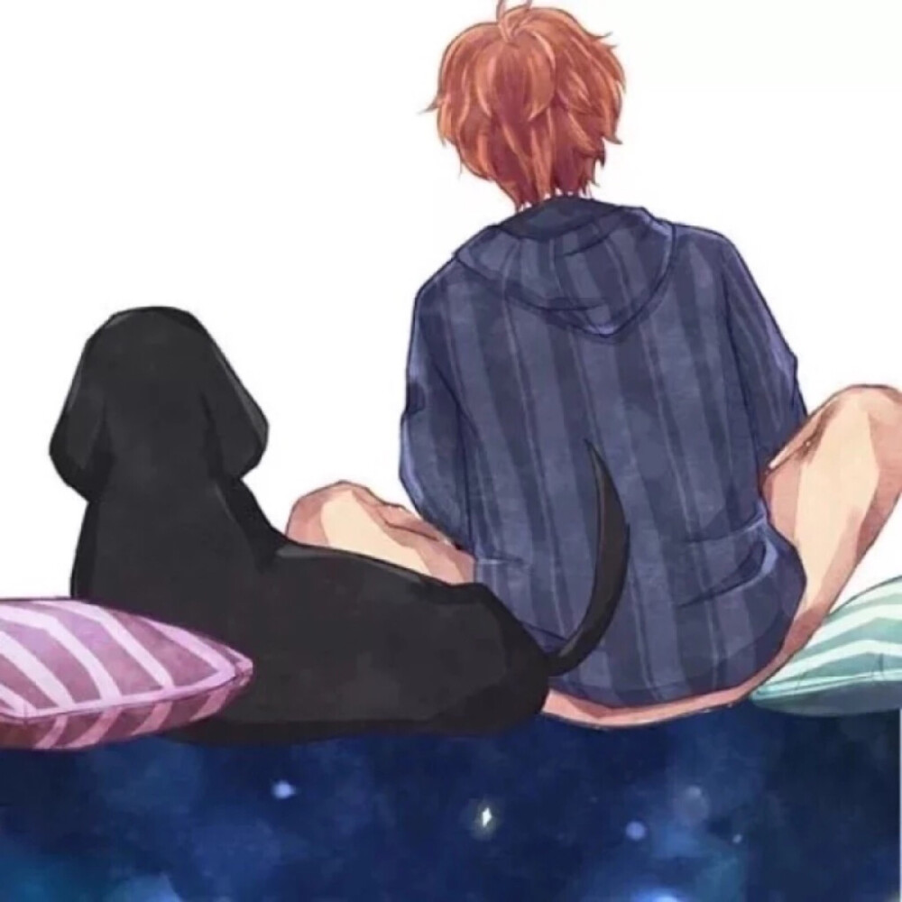 情侣头像男头一人一狗