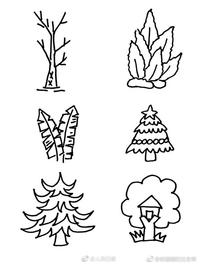 怎样画树简单又漂亮图片