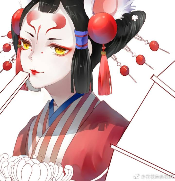 阴阳师玉藻前图片出自微博以及水印转侵删