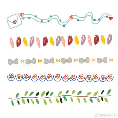 简笔画手账花边